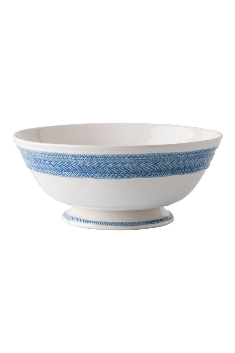 Le Panier Footed Fruit Bowl, Main, color, WHITEWASH/ DELFT BLUE