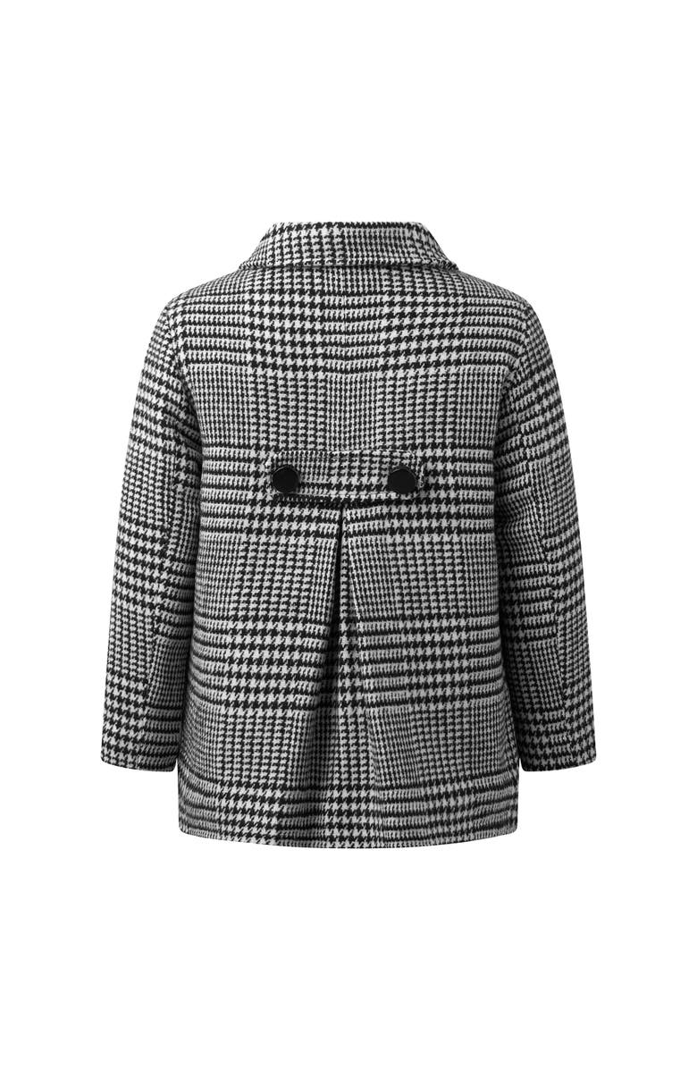Rachel Riley Houndstooth Double Breasted Coat, Alternate, color, Black