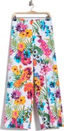 Nicole Miller Tropical Floral Print Wide Leg Pants