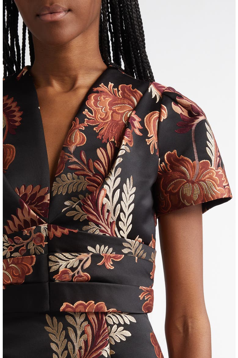 Floral Jacquard Sheath Dress, Alternate, color, MULTICOLOR BLACK BASE