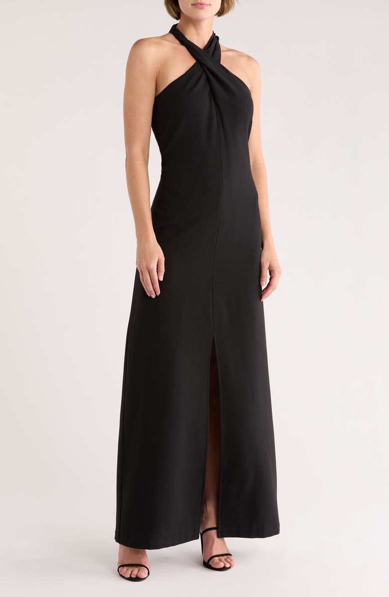 Julia Jordan Halter Dress, Main, color, Black