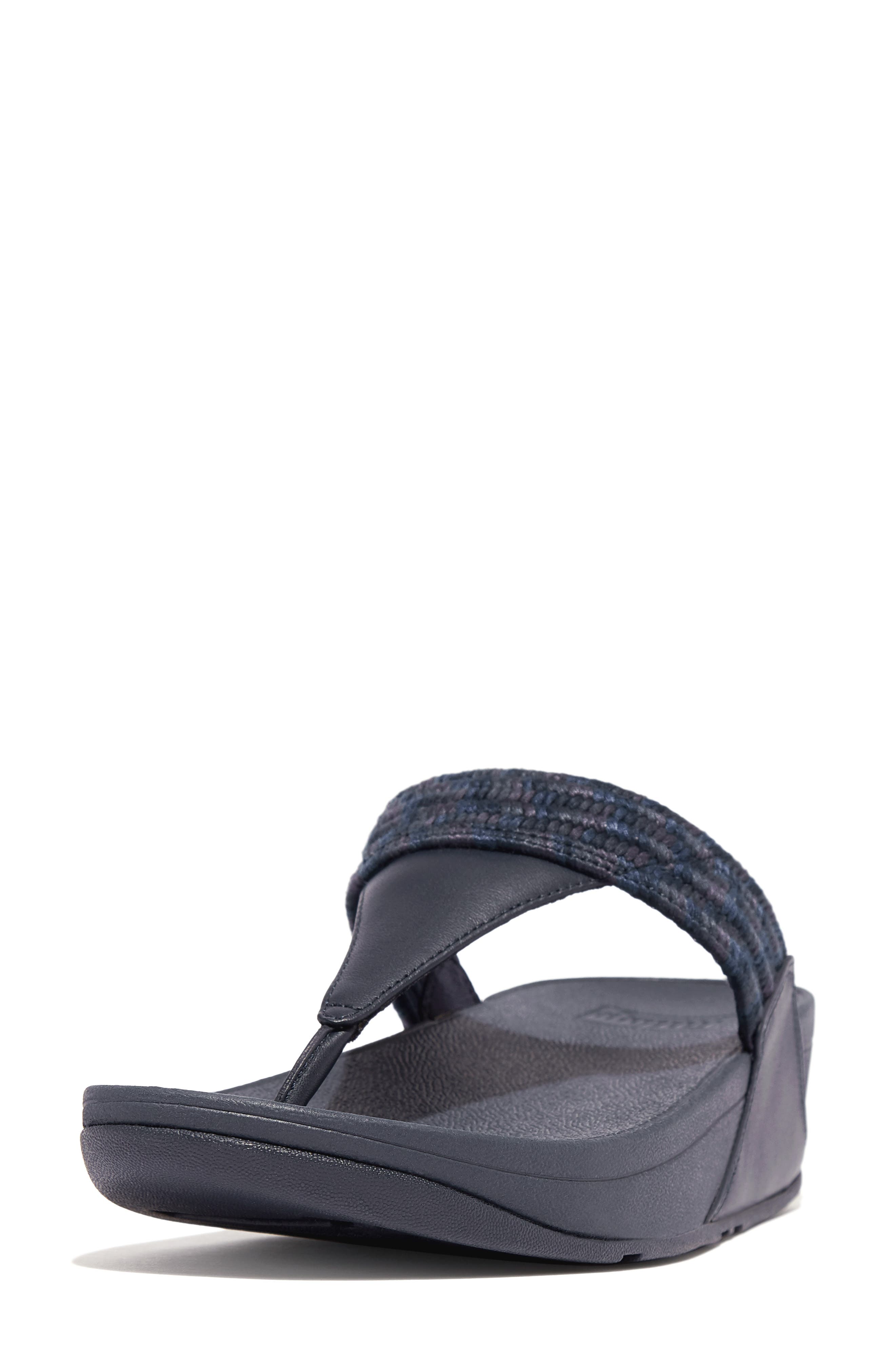 FitFlop Lulu Art Wedge Sandal, Alternate, color, Midnight Navy Mix