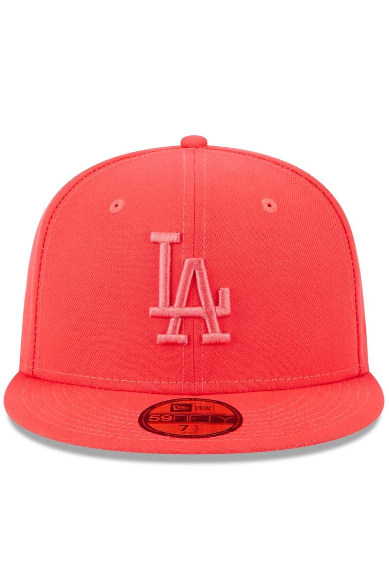 Men's New Era Red Los Angeles Dodgers 2023 Spring Color Basic 59FIFTY Fitted Hat, Alternate, color, Red