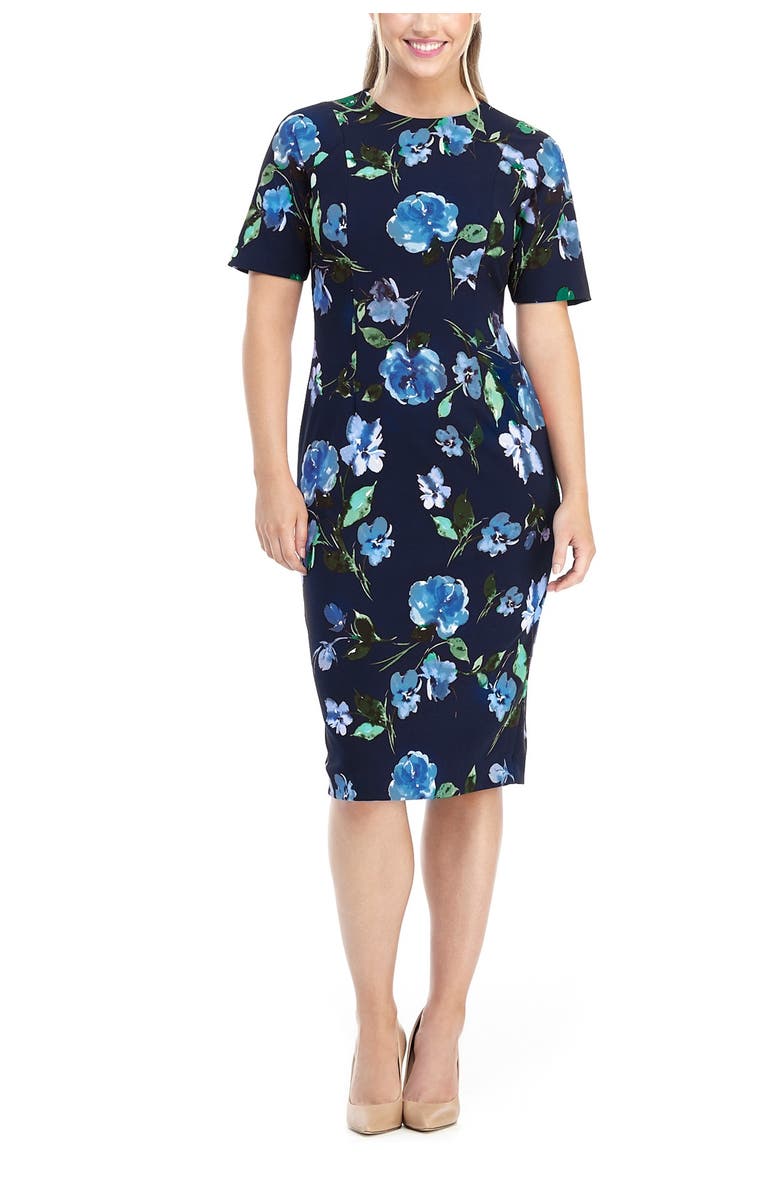 Maggy London Latoya Floral Print Midi Dress, Alternate, color,
