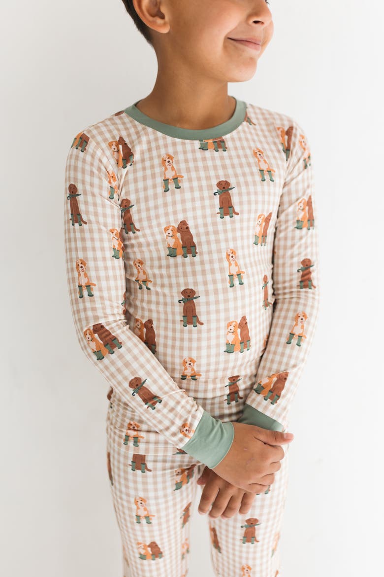 Pup Friends Two Piece Pajama Set, Alternate, color, Green