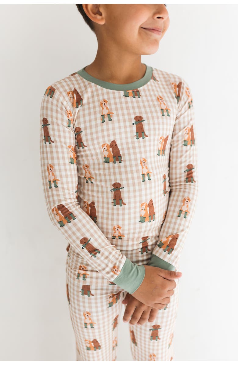 In My Jammers Pup Friends Two Piece Pajama Set, Alternate, color, Green