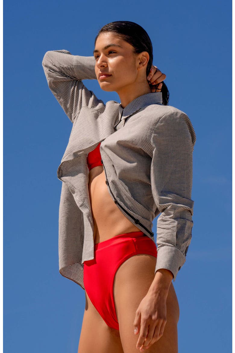 The Reversible High Waisted Bikini Brief, Alternate, color, Hyper Red/Berry