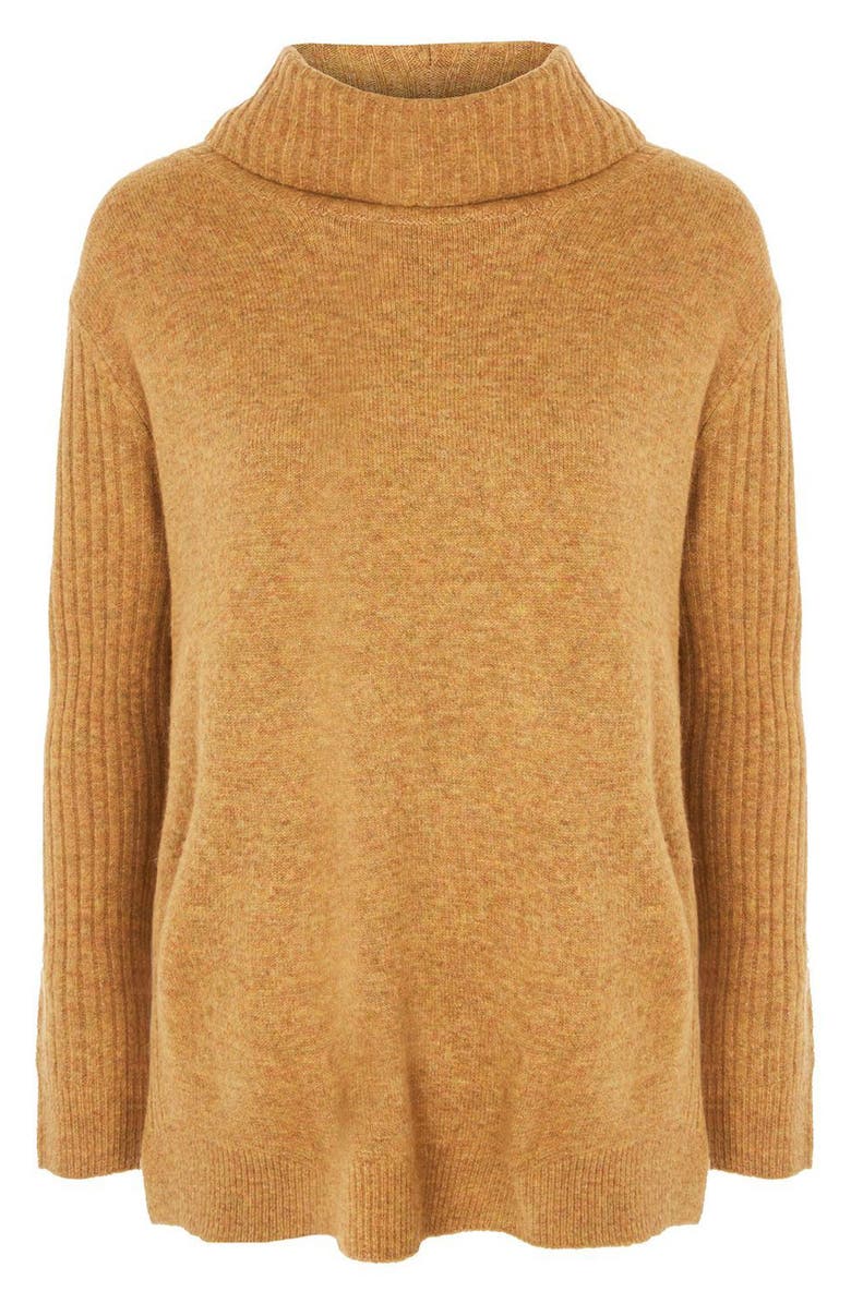 Topshop Oversize Turtleneck Sweater, Alternate, color,