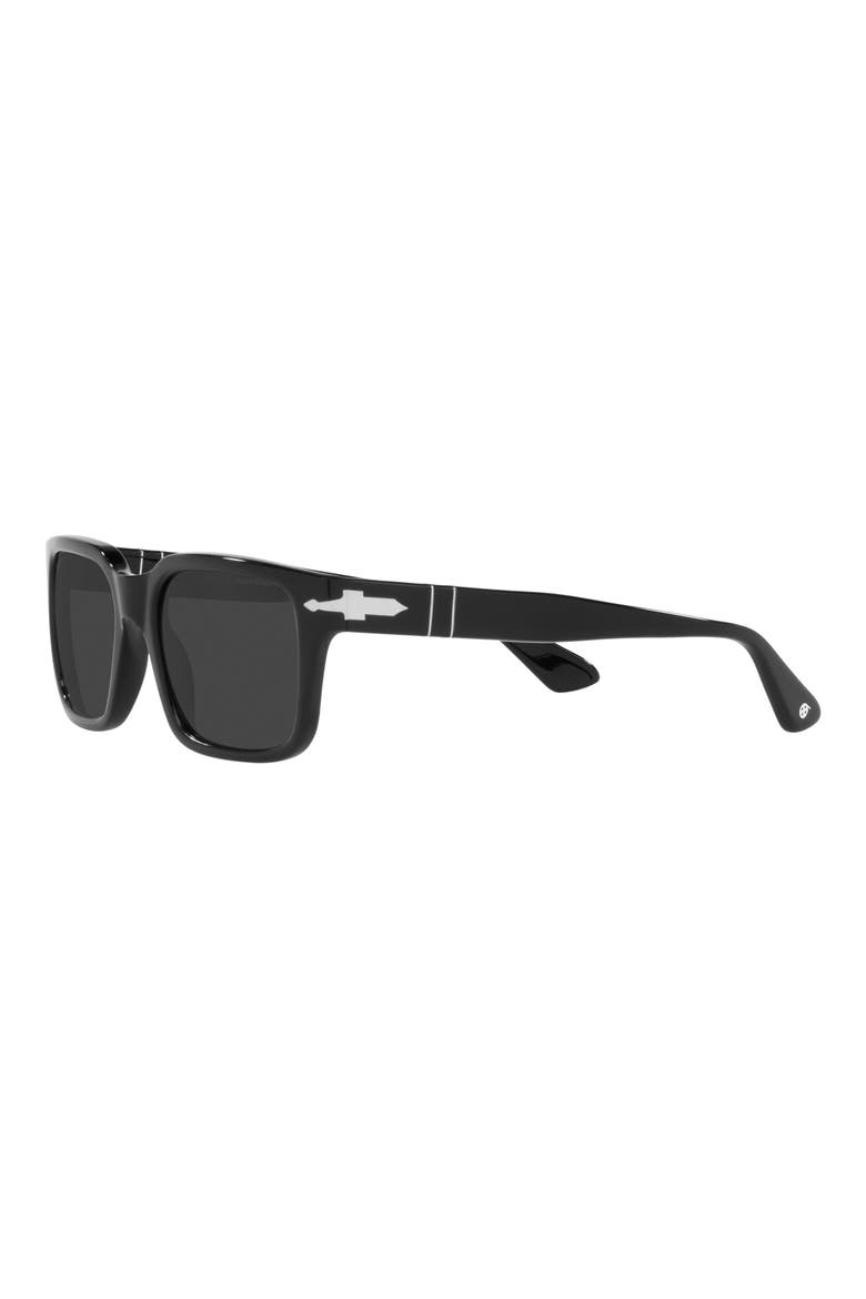 53mm Polarized Rectangular Sunglasses, Alternate, color, BLACK