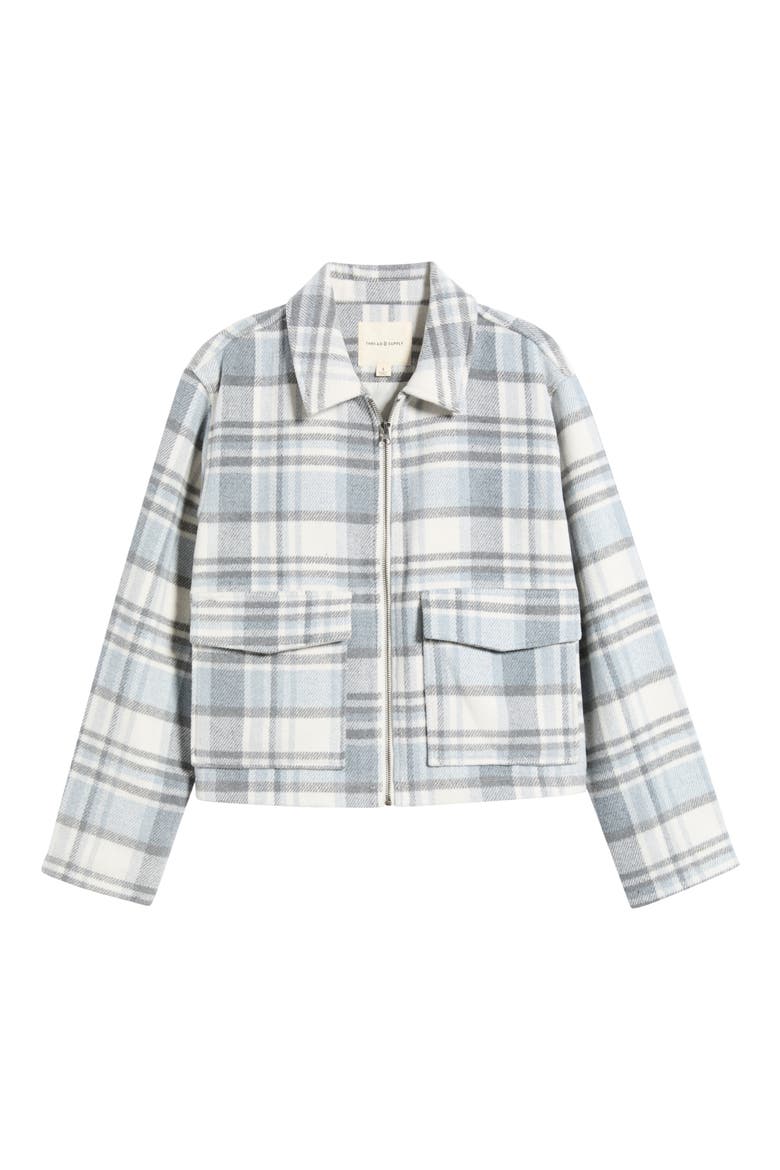 Plaid Zip Up Jacket, Alternate, color, GREY PLAID