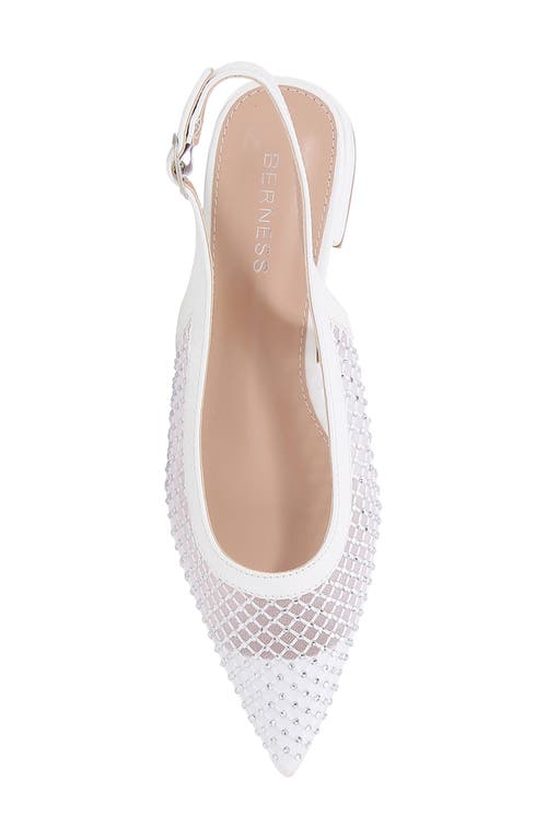 BERNESS BERNESS KENNA RHINESTONE FISHNET SLINGBACK POINTED TOE SKIMMER FLAT