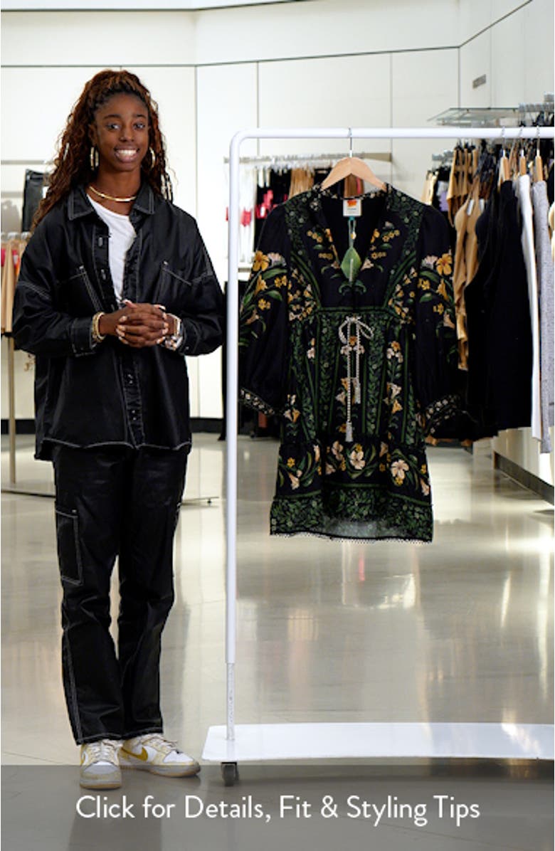 Flowers Arch Linen Blend Minidress, sales video thumbnail