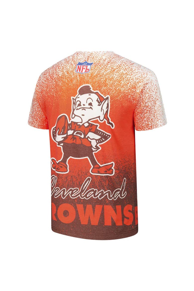 Men's Mitchell & Ness  White Cleveland Browns Team Burst Vintage Logo T-Shirt, Alternate, color, White