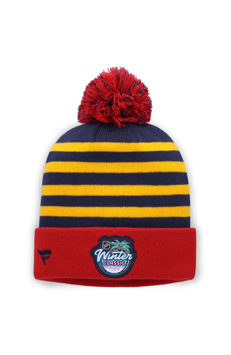 FANATICS Men's Fanatics Navy/Red Florida Panthers 2026 NHL Winter Classic Cuffed Pom Knit Hat, Alternate, color, Navy
