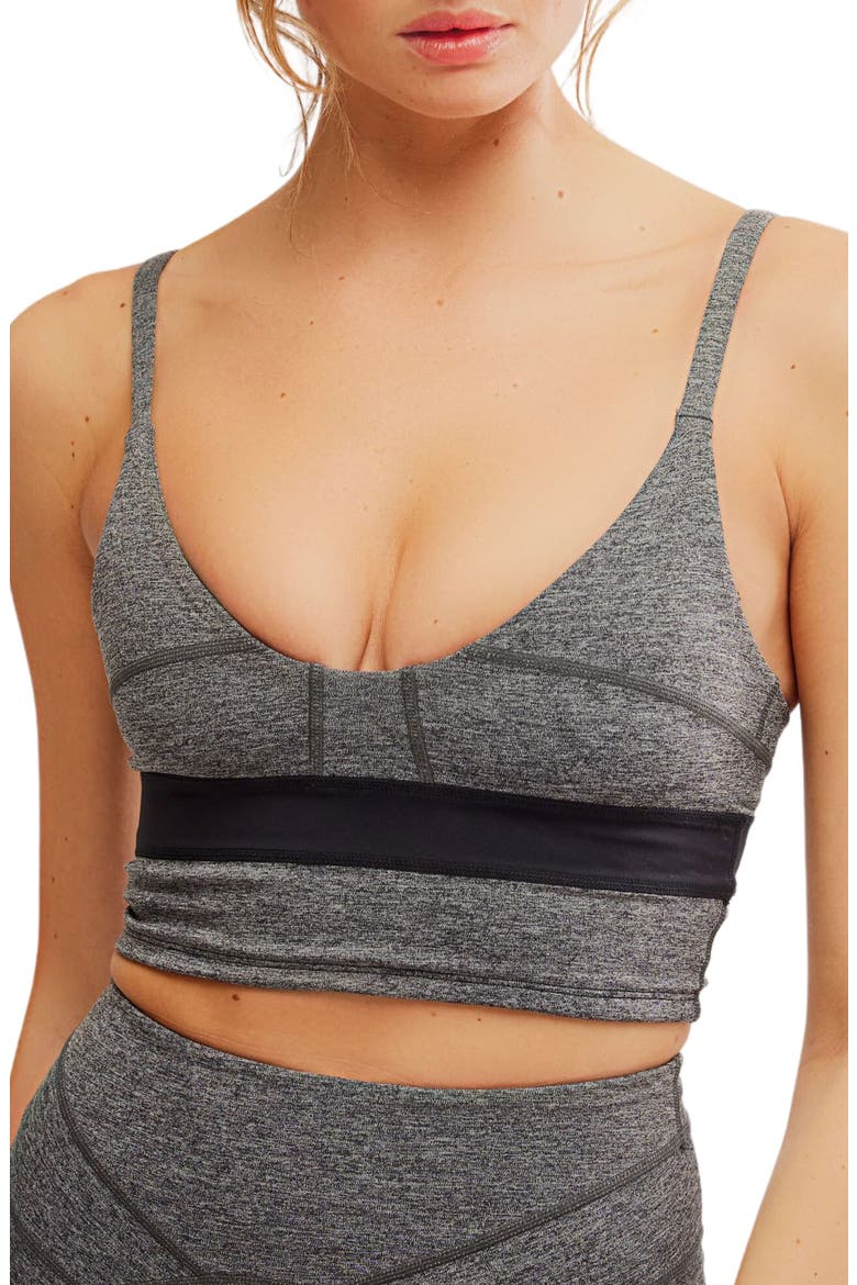 Mountain Blazing Sports Bra, Main, color, BLACK HEATHER