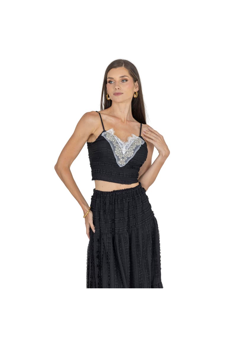 Emma Top & Maxi Skirt Set, Alternate, color, BLACK