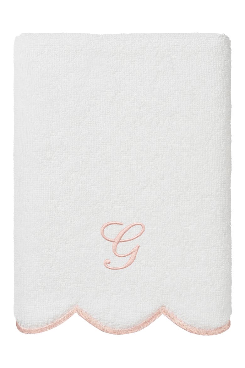 Scalloped 3-Piece Personalized Towel Set, Alternate, color, WHITE/ PINK G
