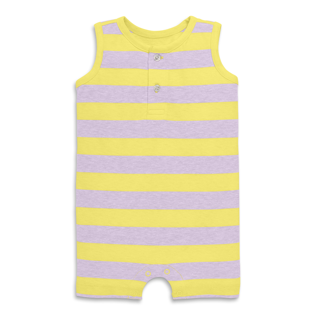 Shop Primary Baby Heathered Henley Shortie In Stripe
