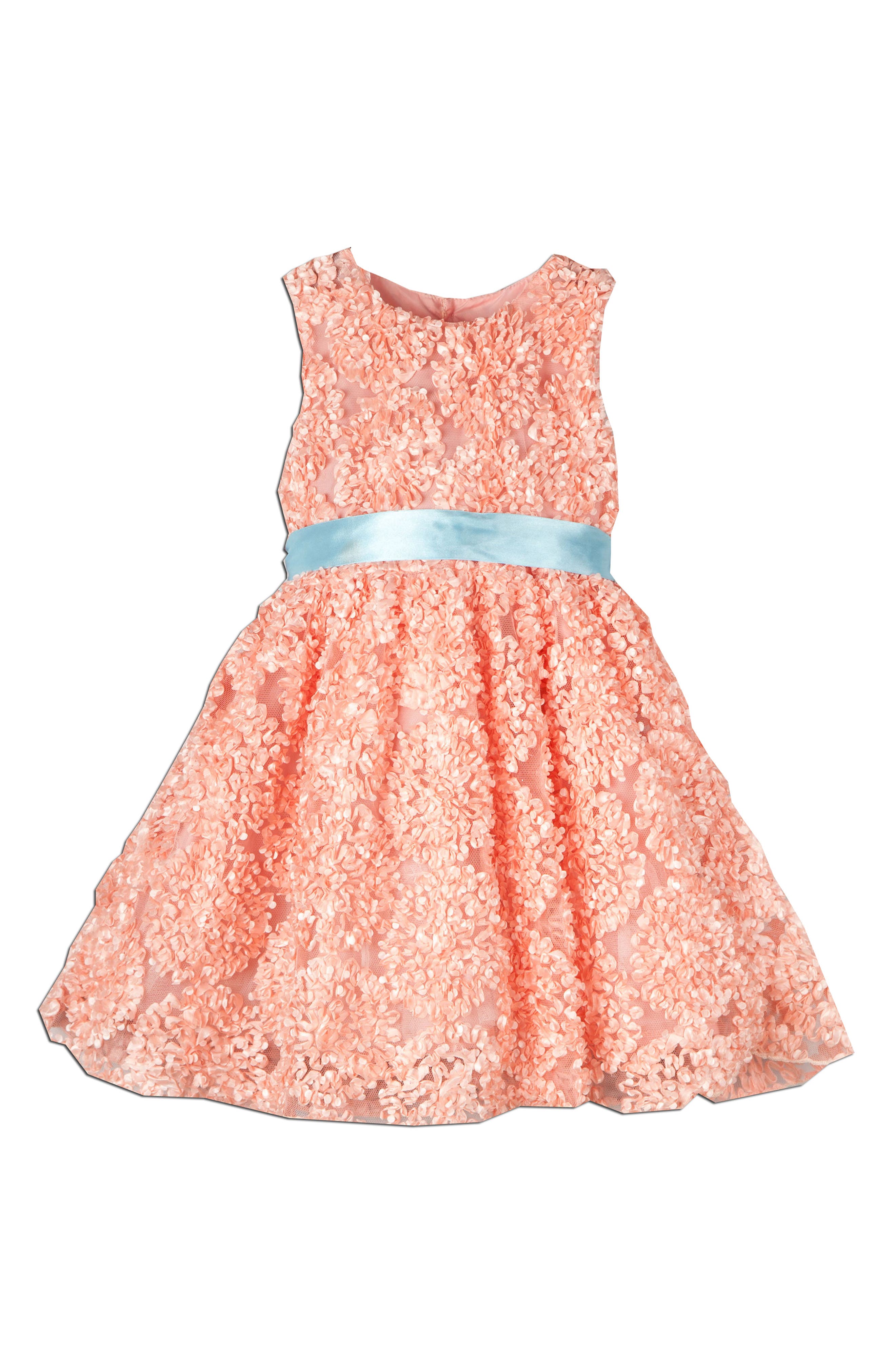 JOE-ELLA Kids' Textured Floral Dress