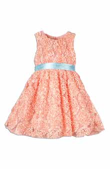 JOE-ELLA Kids' Textured Floral Dress