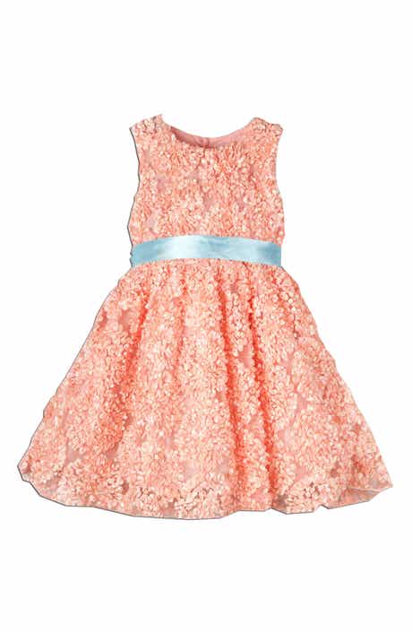 JOE-ELLA Kids' Textured Floral Dress