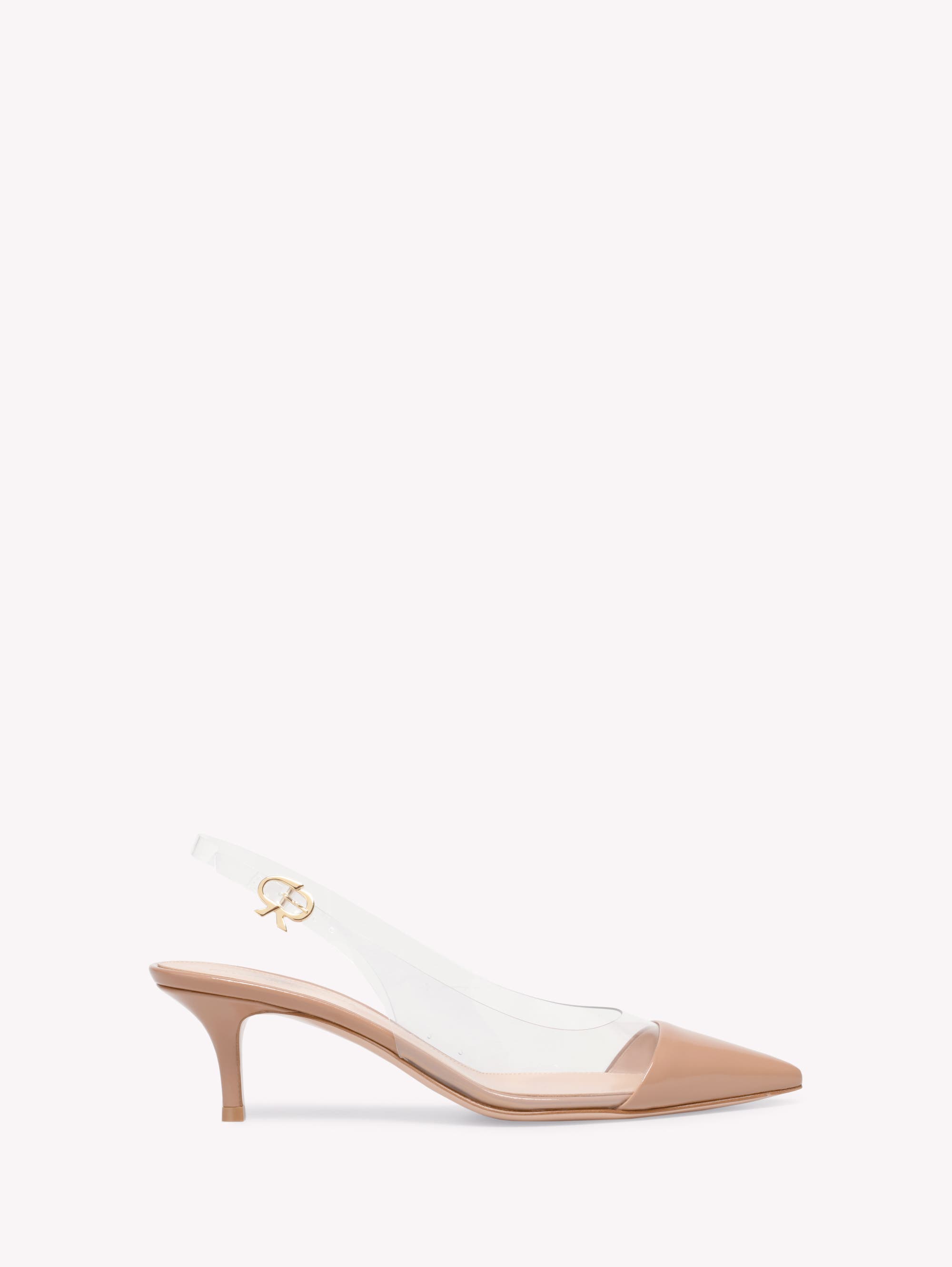 Gianvito Rossi Plexi Sling 55, Main, color, Beige Nappa And Tpu