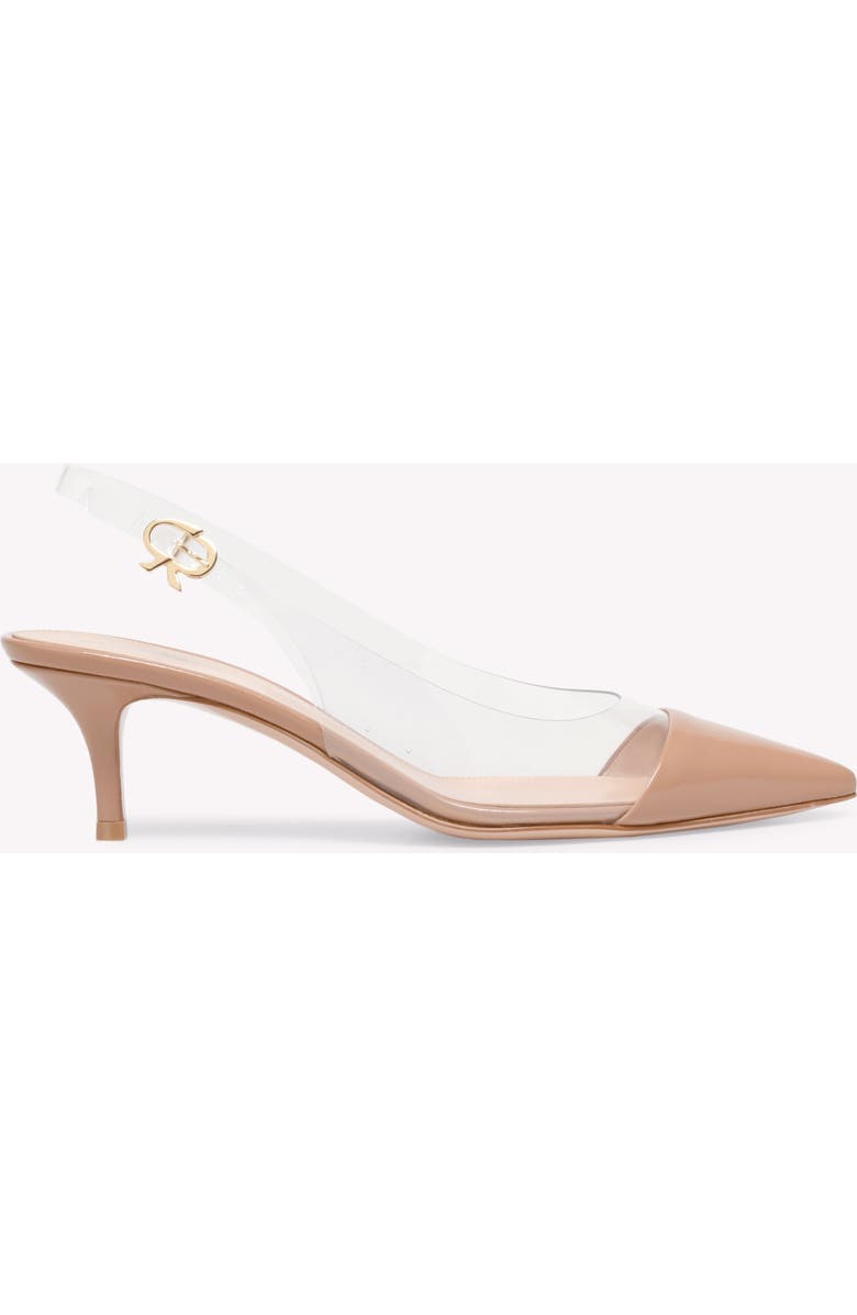 Gianvito Rossi Plexi Sling 55, Main, color, Beige Nappa And Tpu