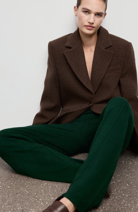 Seamed Knit Straight Leg Pants