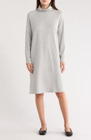 Eileen Fisher Drapey Turtleneck Long Sleeve Dress