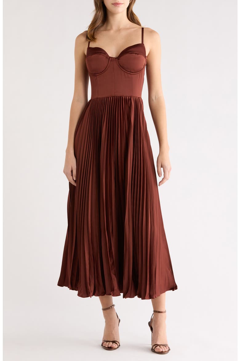 Elyssa Bustier Pleated Satin Dress (Women) | Nordstromrack