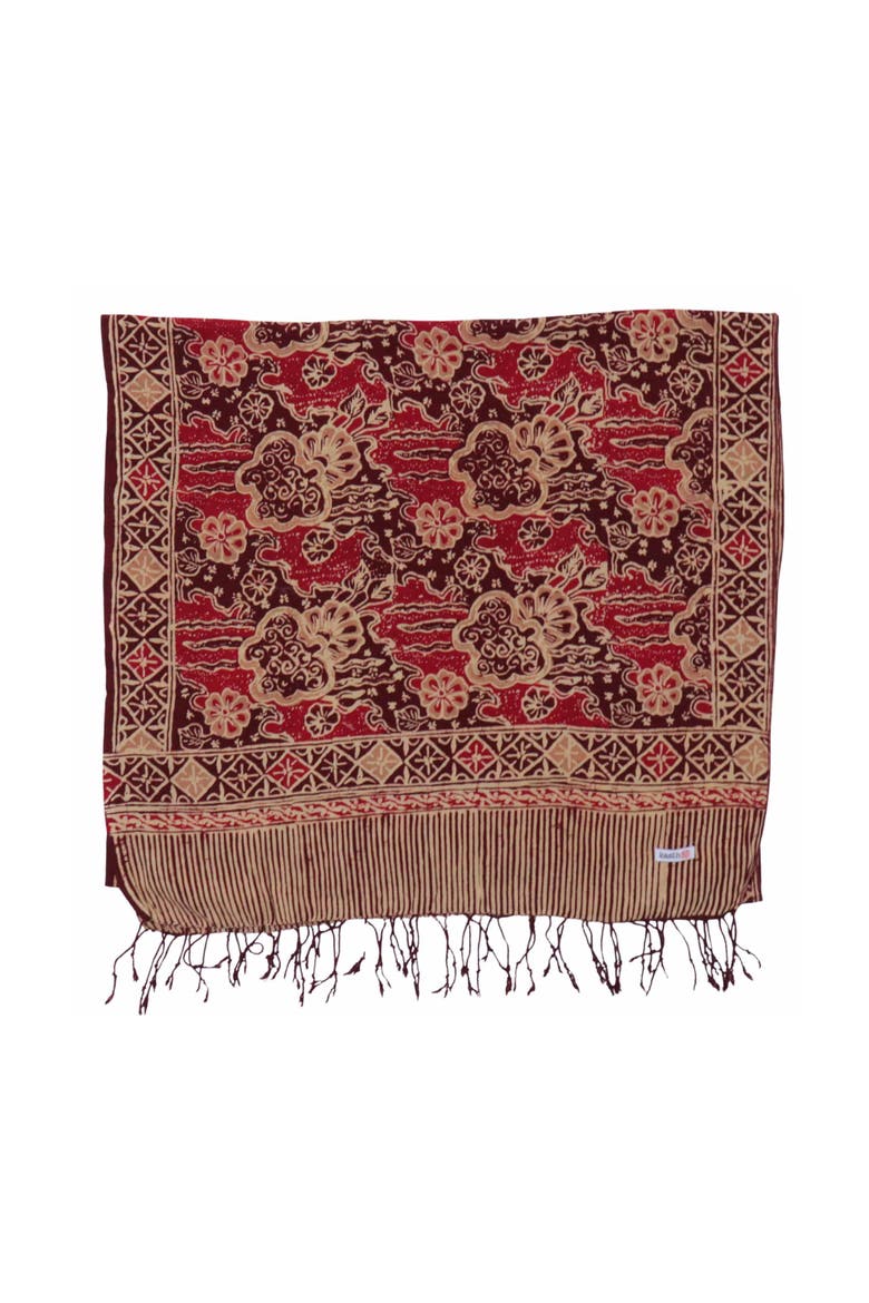 Handmade Batik Scarf, Alternate, color, Sunlit Garden