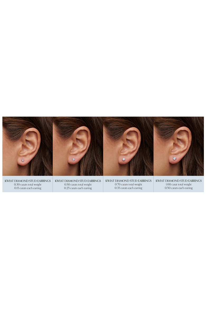 Round Brilliant Cut Diamond & Platinum Stud Earrings - 0.50ct., Alternate, color, PLATINUM