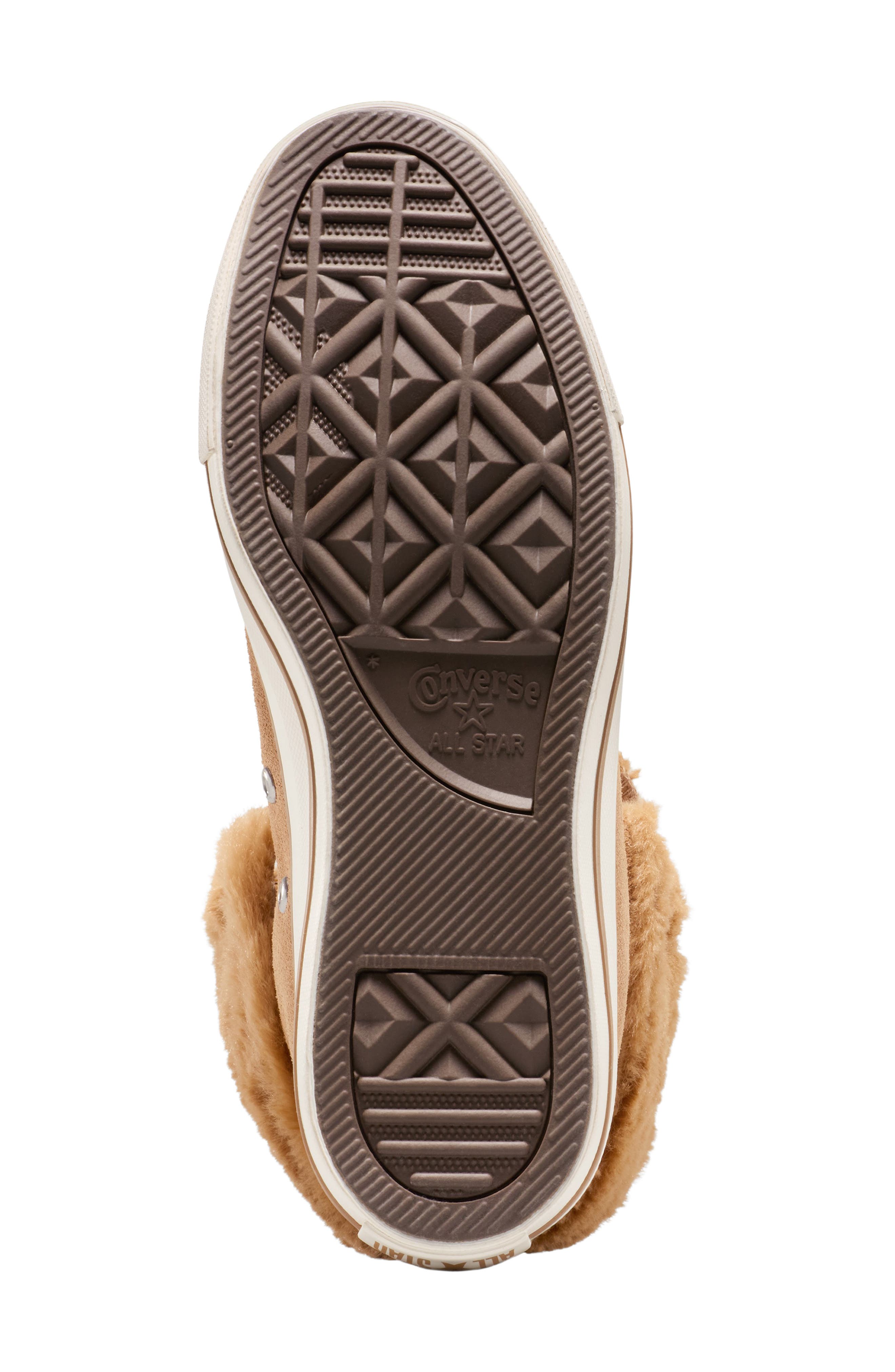 Converse Chuck Taylor All Star Faux Fur Foldover High Top Sneaker, Alternate, color, Incensed/ Incensed/ Egret