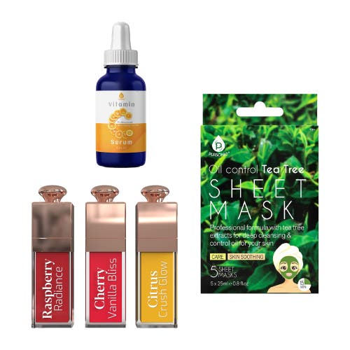 Pursonic Radiant Skin Bundle Vitamin C Serum & Tea Tree Sheet Masks In Multi