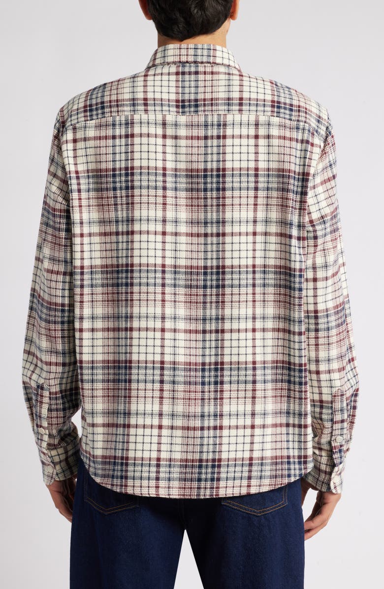 Wax London Shelly Plaid Flannel Button-Up Shirt, Alternate, color, Navy / Red