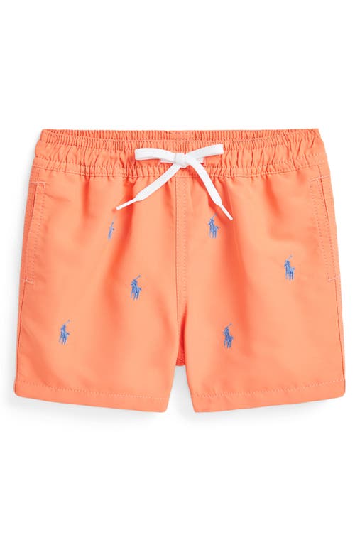 Polo Ralph Lauren Traveler Polo Pony Swim Trunk In Poppy