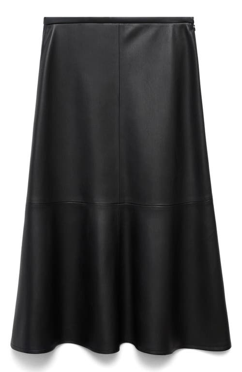 Mango Paris Faux Leather A-line Midi Skirt In Multi