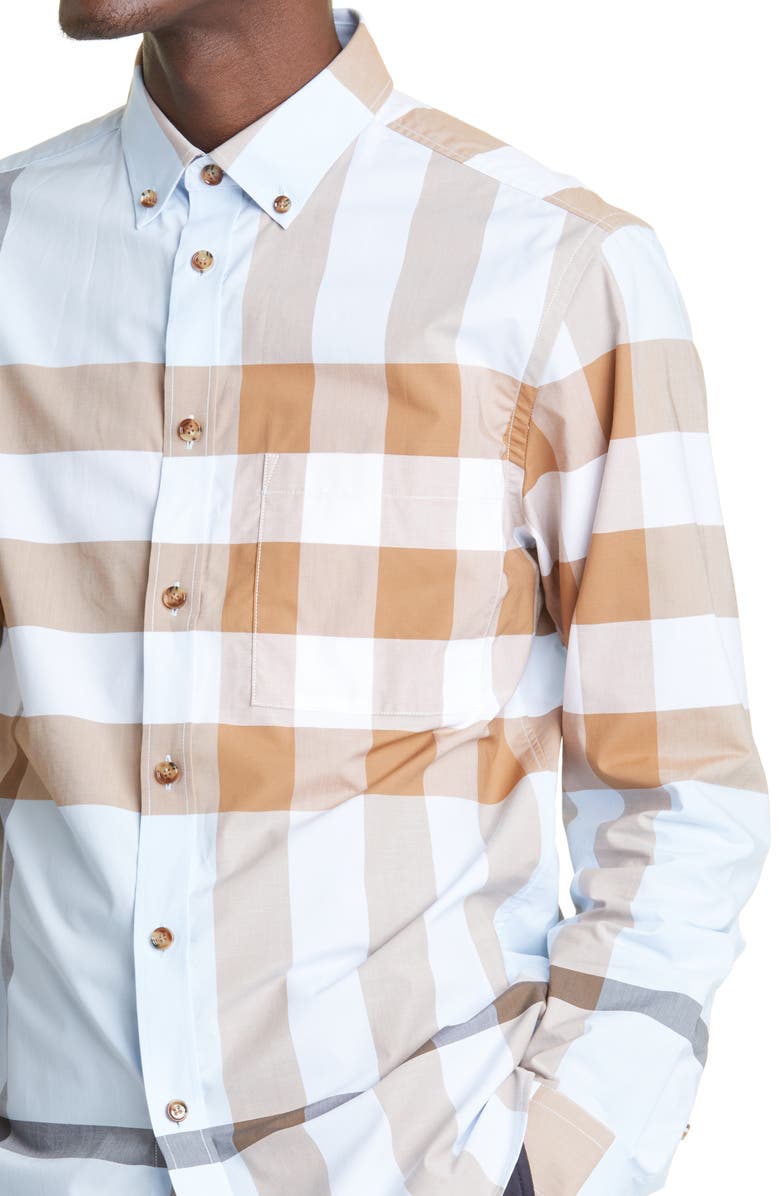 Burberry Somerton Check Button-Down Shirt, Alternate, color, 
