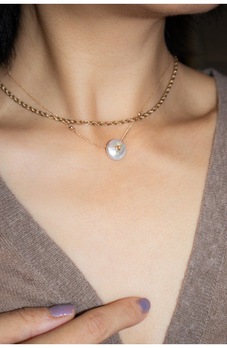 seree Mabel pendant pearl necklace, Alternate, color, White