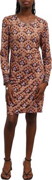 SUNNY LEIGH Printed A-Line Long Sleeve Dress