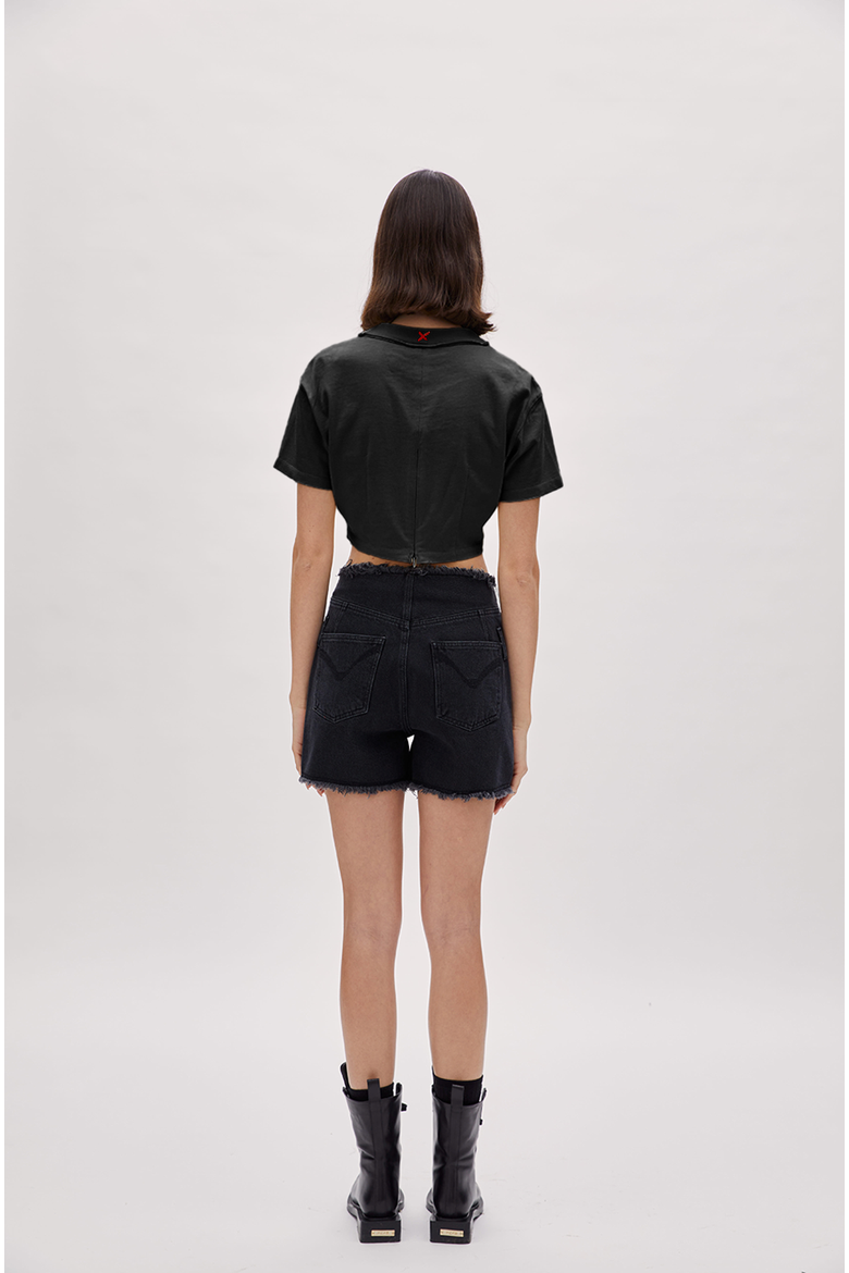 Cotton Destroyed Crop Tee, Alternate, color, BLACK