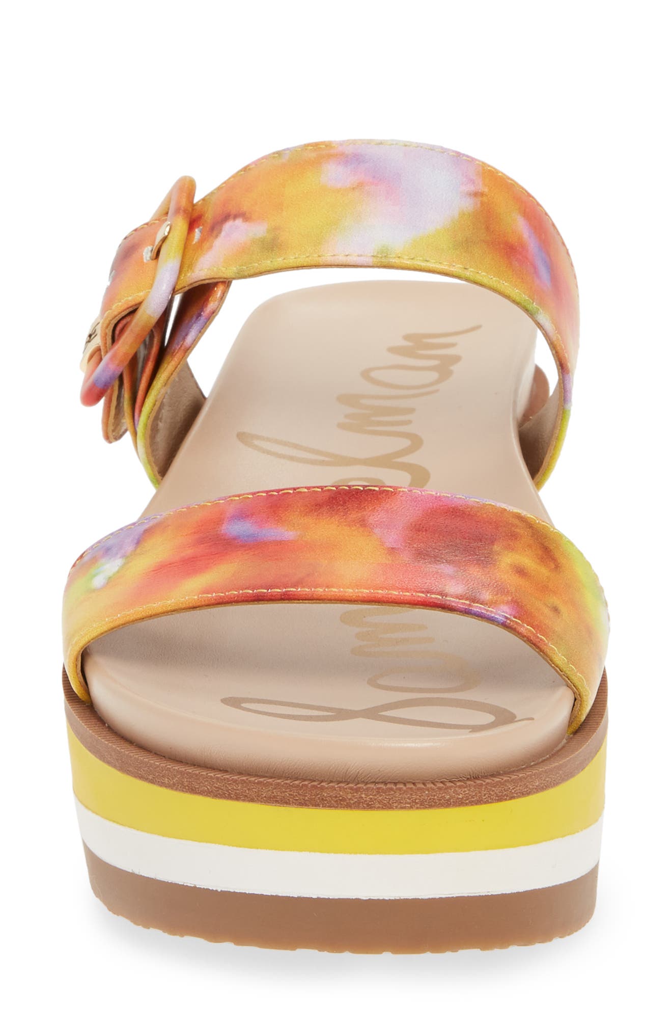 Agustine Platform Sandal, Alternate, color, LEMON ZEST MULTI LEATHER
