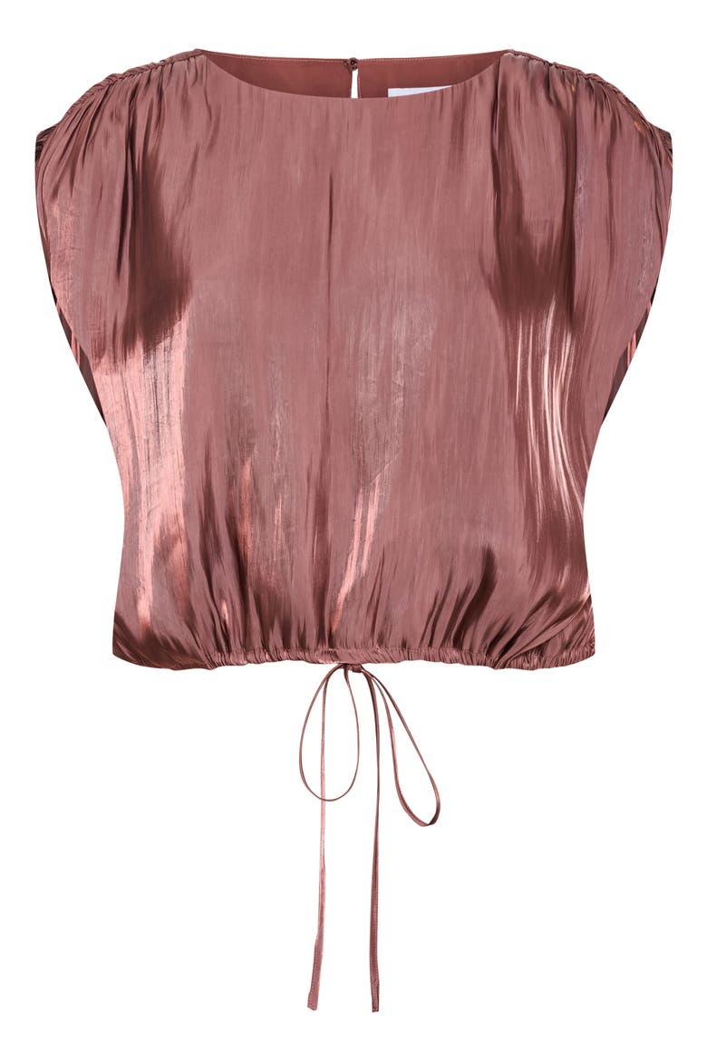 Camilla Luminous Tie Hem Top, Alternate, color, DESERT ROSE