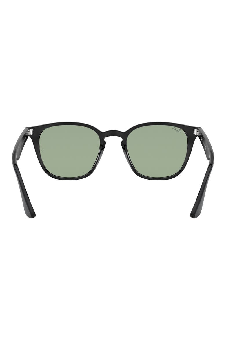52mm Square Sunglasses, Alternate, color, SHINY BLACK