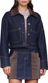 Avec Les Filles Crop Denim Jacket