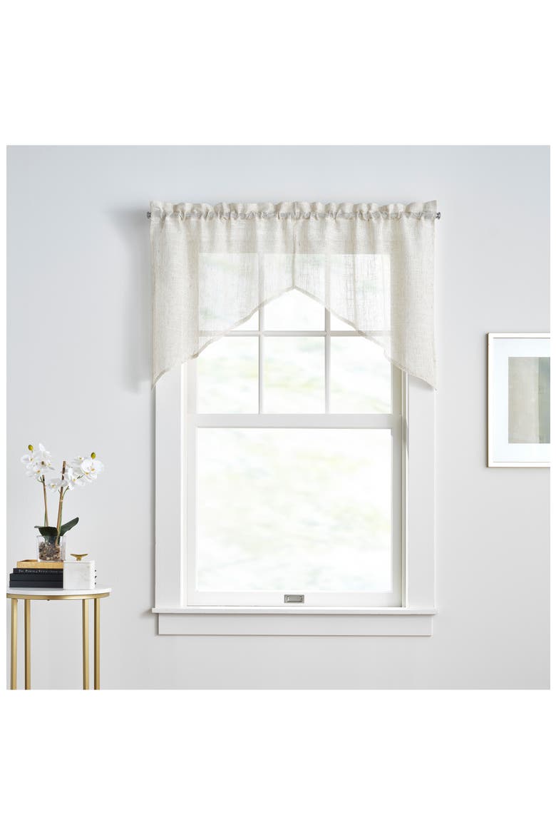 Set of 2 Classic Sheer Swags, Alternate, color, LINEN