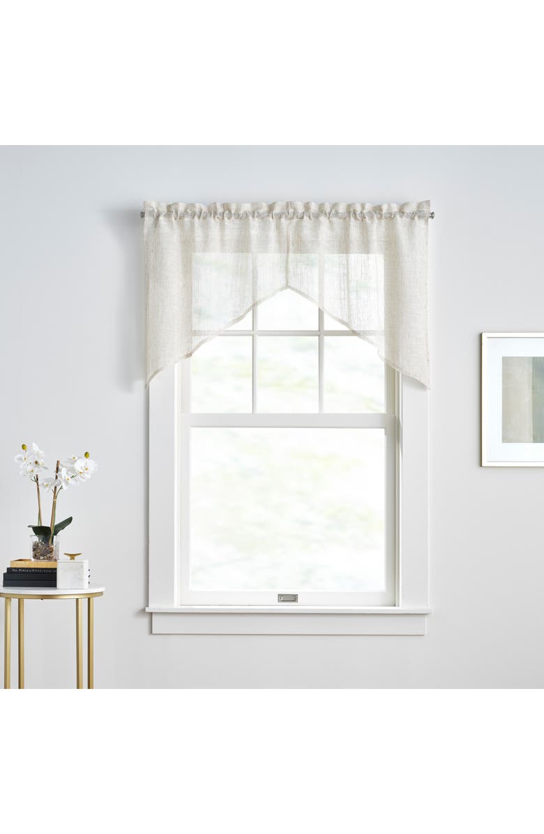 DKNY Set of 2 Classic Sheer Swags, Alternate, color, Linen