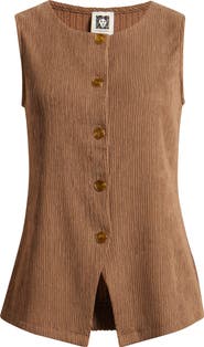 Anne Klein Sleeveless Knit Button-Up Shirt