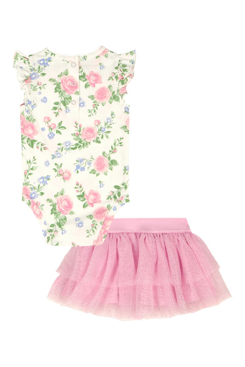Kids' Floral Ruffle Bodysuit & Tutu Skort Set, Alternate, color, PINK MULTI