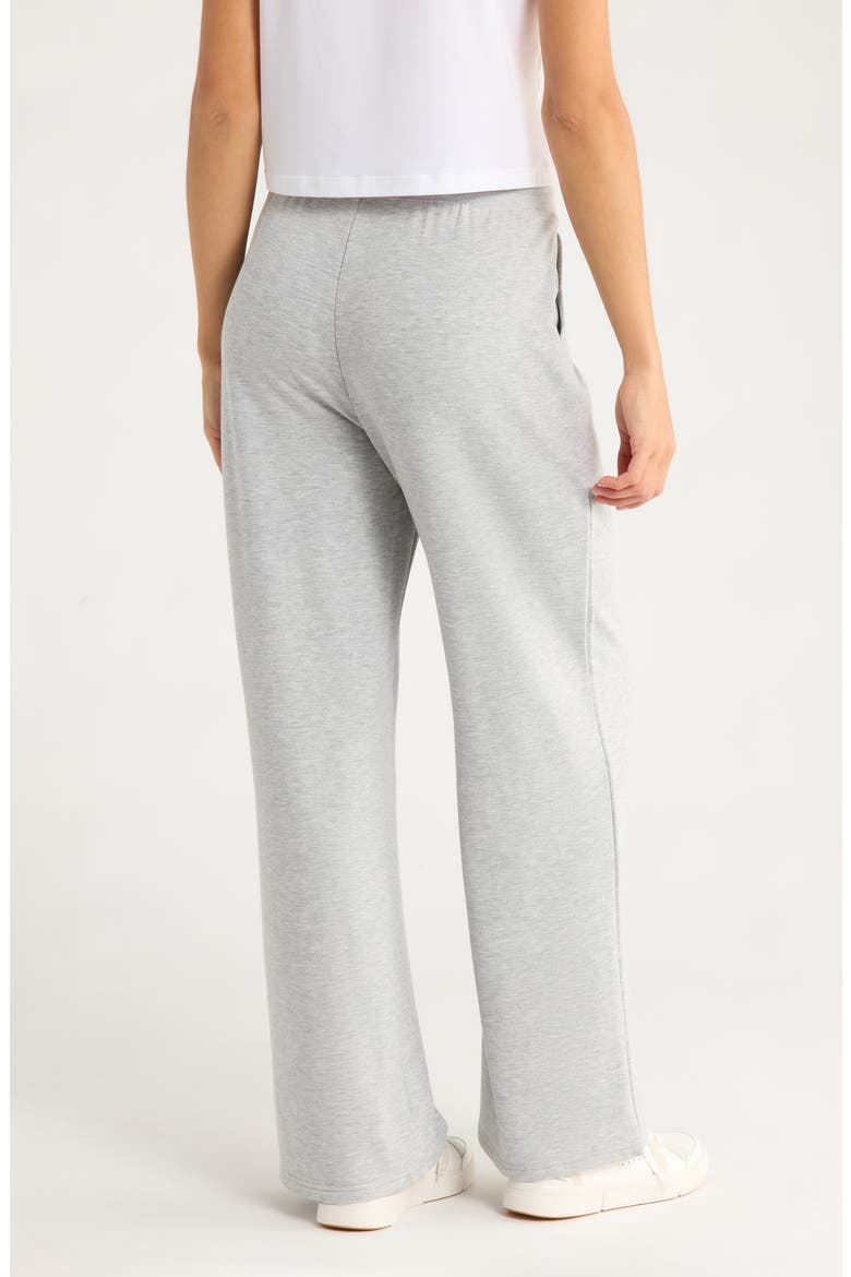 Lightweight Fleece Wide Leg Pants, Alternate, color, LIGHT HEATHER GREY